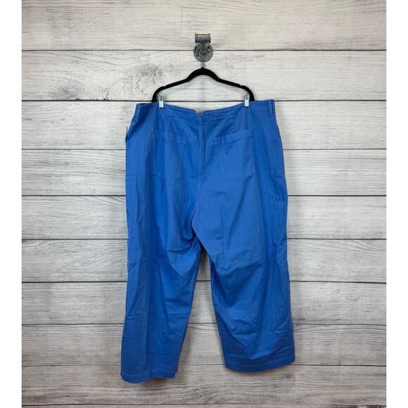 Old Navy Blue Stripe High Rise Baggy Wide Leg Drapey Denim Pants Size 26 - Picture 6 of 8